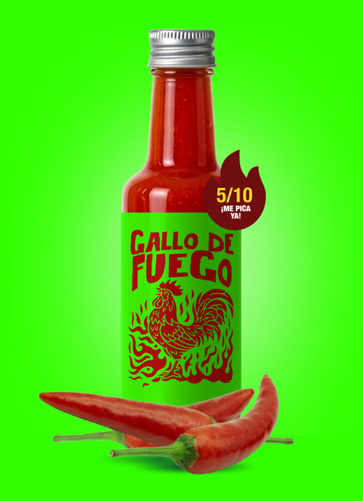 Gallo De Fuego Peri-Peri – La Azada hot sauce 5/10 HOT with Guernika peppers and birds eye chillies and barrel-aged Sherry vinegar.