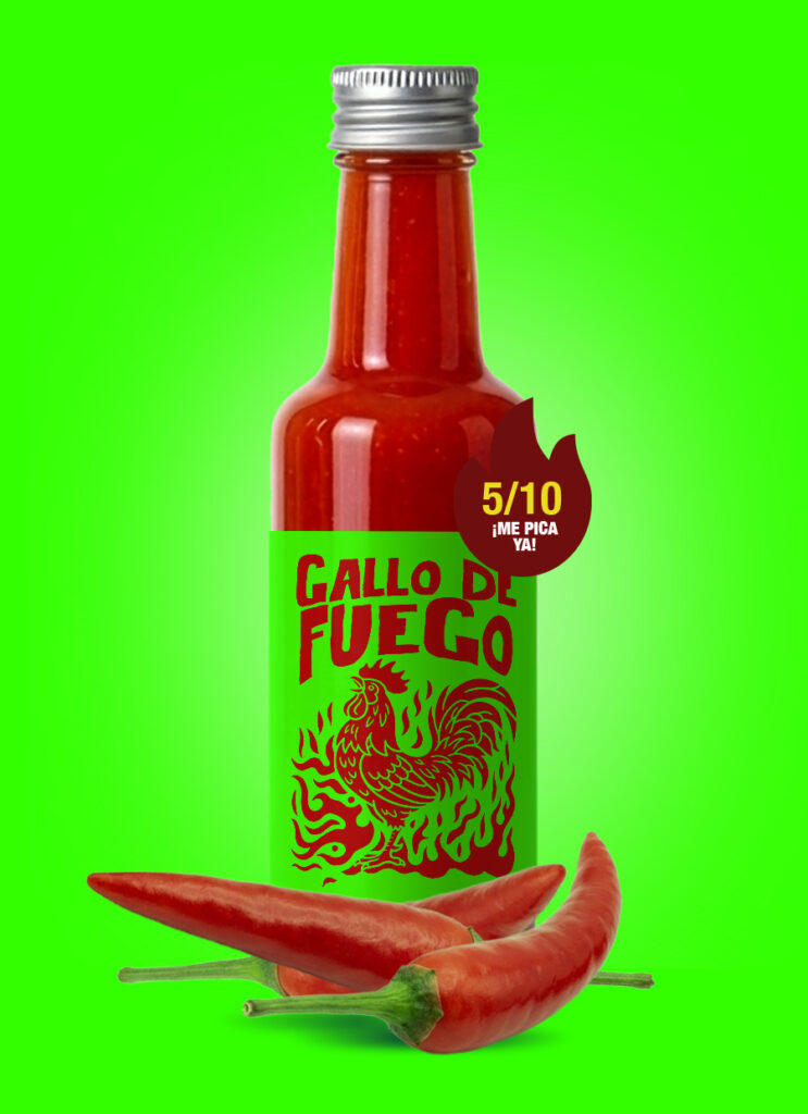 Gallo De Fuego Smoked Peri-Peri – La Azada hot sauce 5/10 HOT with smoked peppers and birds eye chillies, barrel-aged Sherry vinegar, 150ml bottle