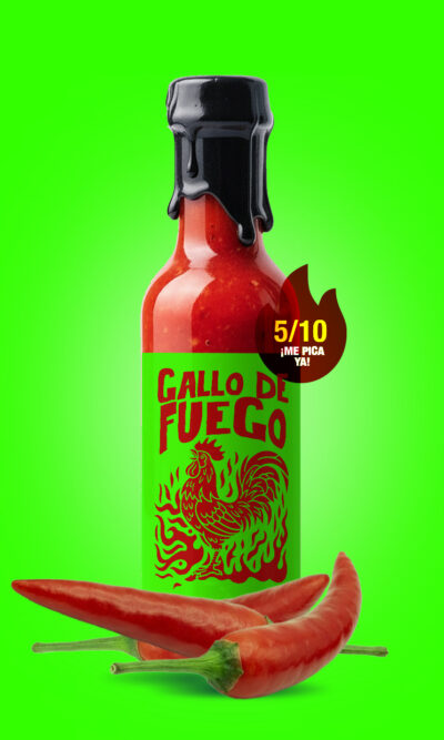 Gallo De Fuego Smoked Peri-Peri – La Azada hot sauce 5/10 HOT with smoked peppers and birds eye chillies, barrel-aged Sherry vinegar, 150ml bottle