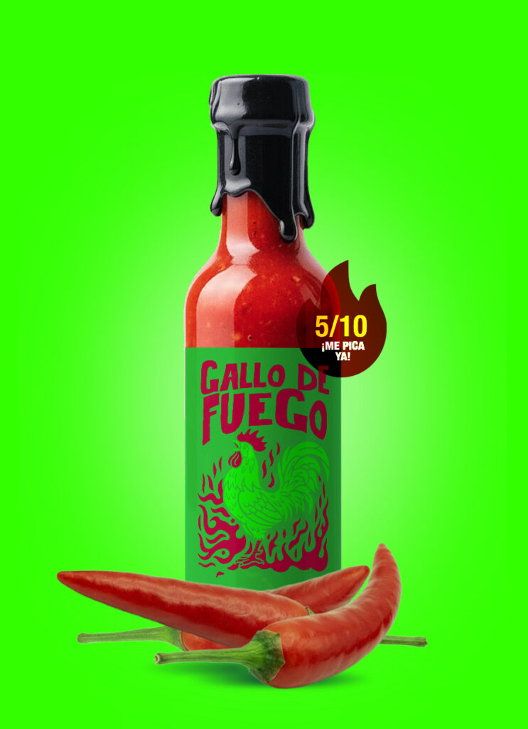 Gallo De Fuego Smoked Peri-Peri – La Azada hot sauce 5/10 HOT with smoked peppers and birds eye chillies, barrel-aged Sherry vinegar, 150ml bottle