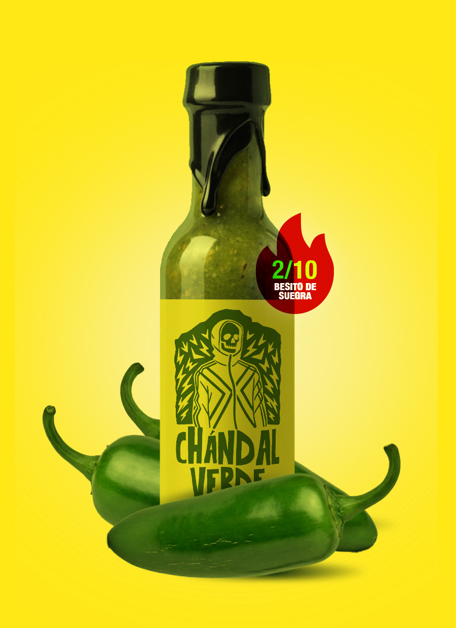 Chándal Verde Kiwi & Jalapeño – La Azada mild hot sauce 2/10 heat with fresh kiwi and green jalapeño, vibrant green 150ml bottle